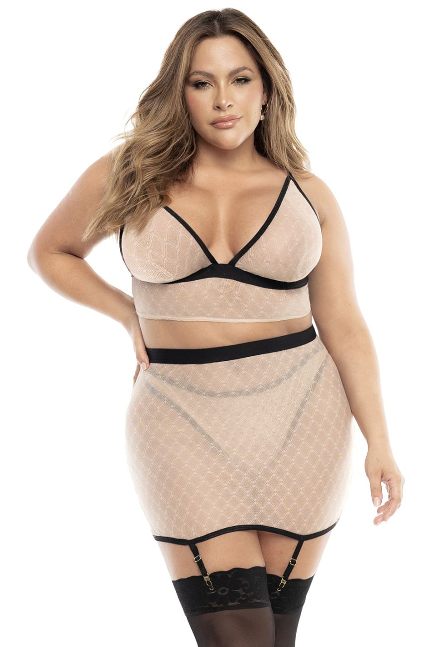 Mapale 8776X Curvy Size Three Piece Set Color Nude-Black.