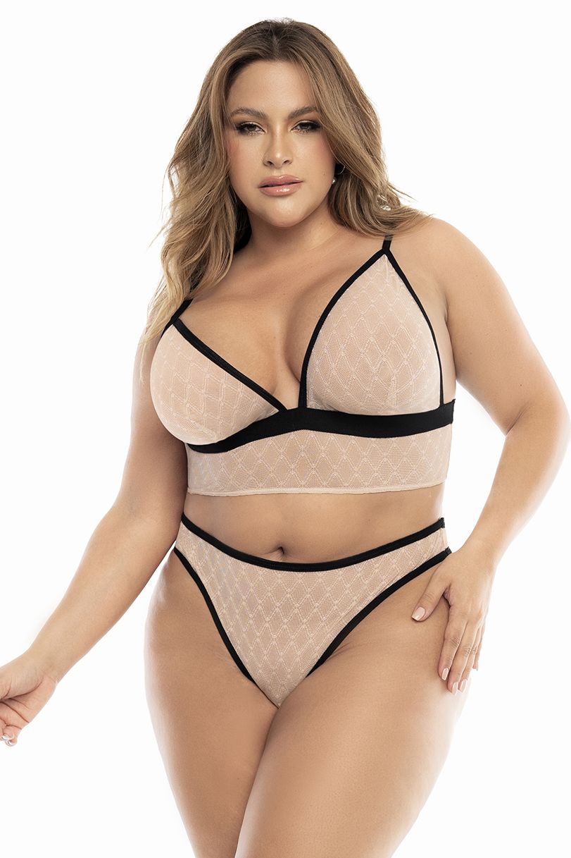 Mapale 8776X Curvy Size Three Piece Set Color Nude-Black.