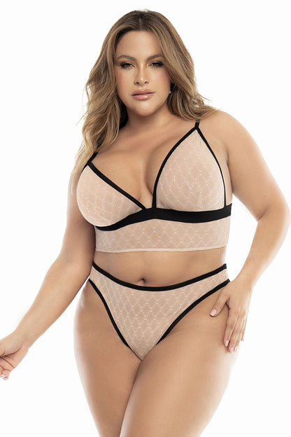 Mapale 8776X Curvy Size Three Piece Set Color Nude-Black.