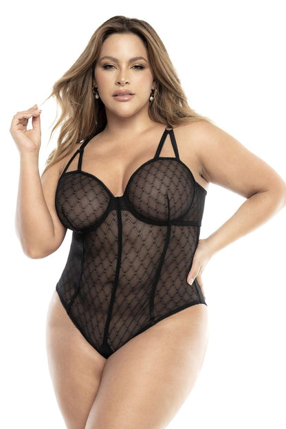 Mapale 8781X Curvy Size Bodysuit Color Black.