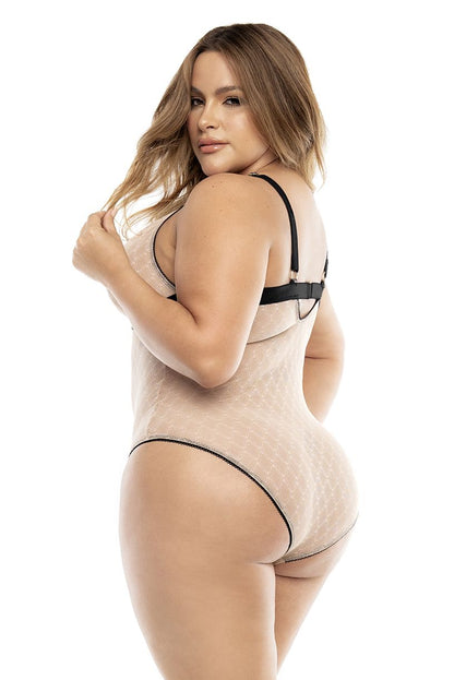 Mapale 8782X Curvy Size Bodysuit Color Nude-Black.