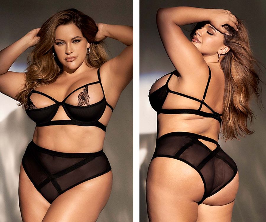 Mapale 8784X Curvy Size Two Piece Set Color Black.