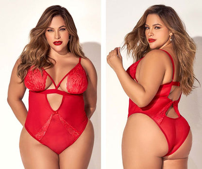 Mapale 8814X Curvy Size Teddy Color Red.