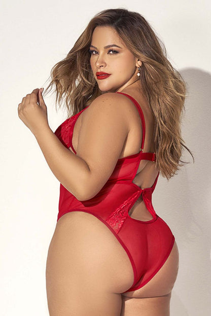 Mapale 8814X Curvy Size Teddy Color Red.