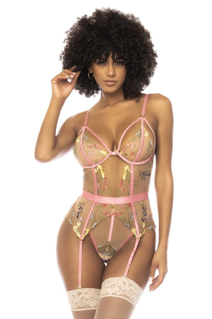 Mapale 8821 Sydney Bodysuit Color Pink Garden.