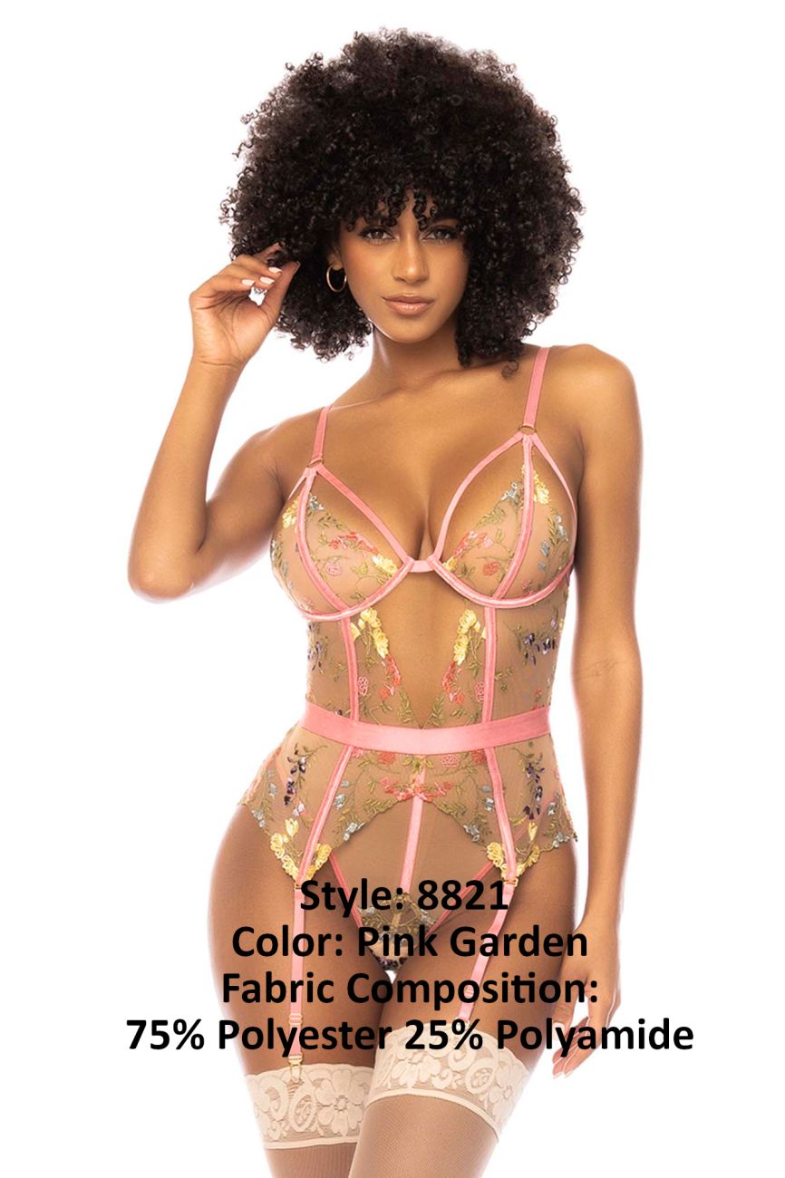 Mapale 8821 Sydney Bodysuit Color Pink Garden.