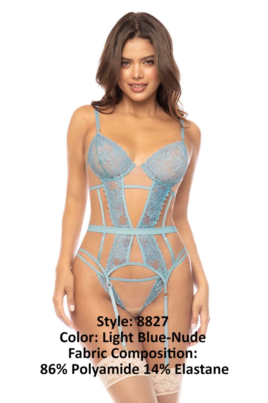Mapale 8827 Danna Two Piece Set Color Light Blue-Nude.