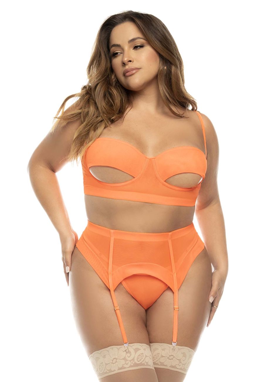 Mapale 8828X Curvy Size Sasha Three Piece Set Plus Color Hot Orange.