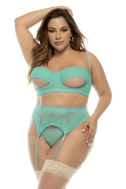 Mapale 8828X Curvy Size Sasha Three Piece Set Plus Color Jade.