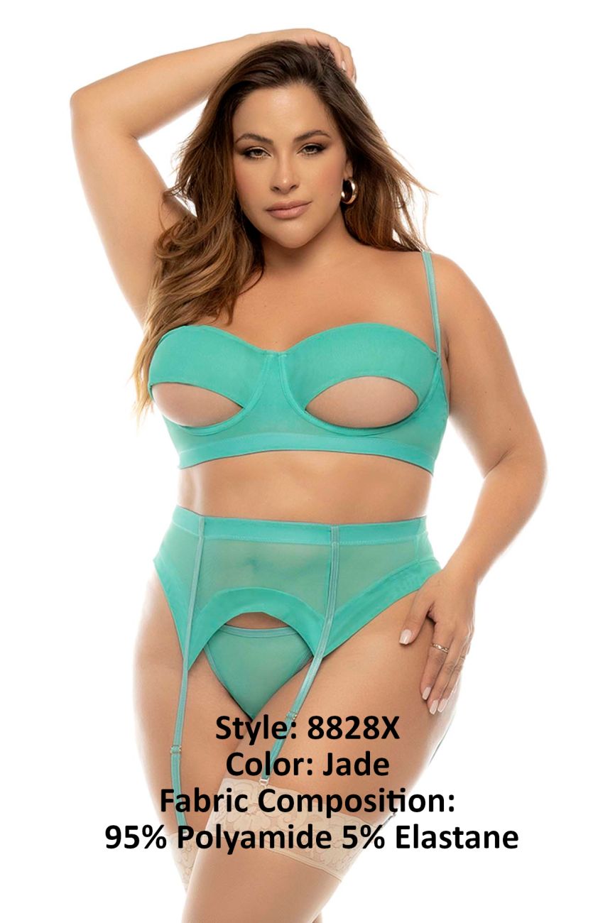 Mapale 8828X Curvy Size Sasha Three Piece Set Plus Color Jade.