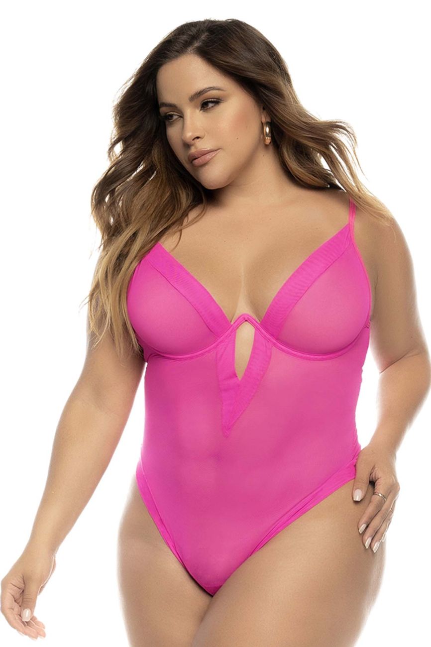 Mapale 8832X Curvy Size Debra Bodysuit Plus Color Hot Pink.