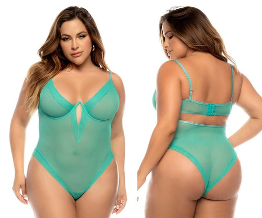 Mapale 8832X Curvy Size Debra Bodysuit Plus Color Jade.