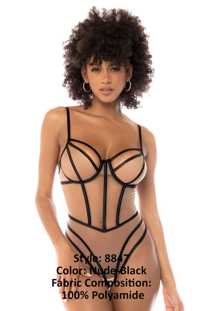 Mapale 8847 Promise Bodysuit Color Nude-Black.