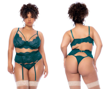 Mapale 8866X Curvy Size Three Piece Set Color Sea Green.