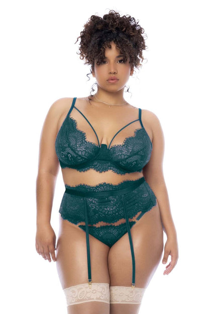 Mapale 8866X Curvy Size Three Piece Set Color Sea Green.