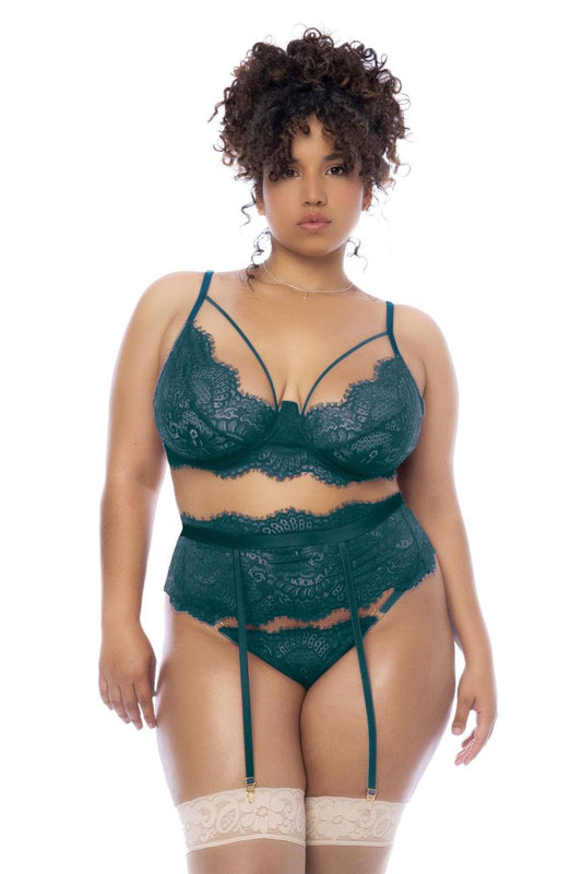 Mapale 8866X Curvy Size Three Piece Set Color Sea Green.