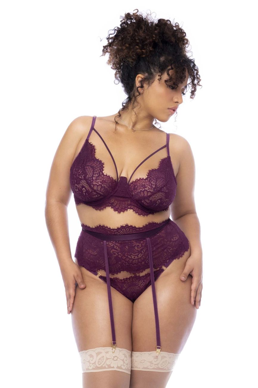 Mapale 8866X Curvy Size Three Piece Set Color Wine.