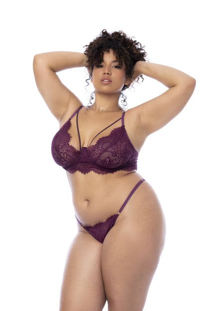 Mapale 8866X Curvy Size Three Piece Set Color Wine.