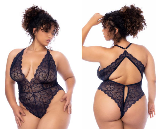 Mapale 8875X Curvy Size Bodysuit Color Midnight Blue.