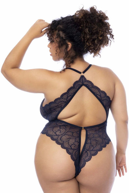 Mapale 8875X Curvy Size Bodysuit Color Midnight Blue.