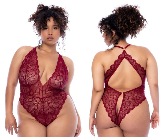 Mapale 8875X Curvy Size Bodysuit Color Rosewood.