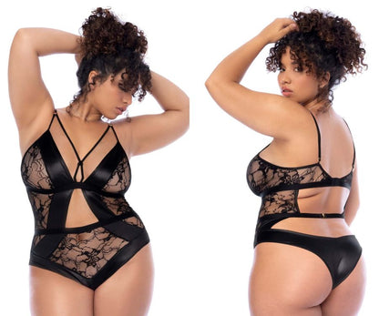 Mapale 8881X Curvy Size Bodysuit Color Black.