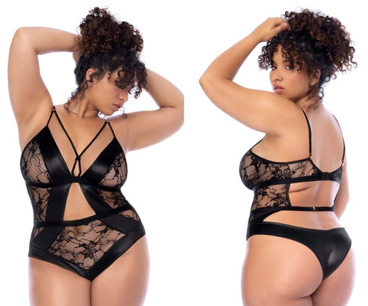 Mapale 8881X Curvy Size Bodysuit Color Black.