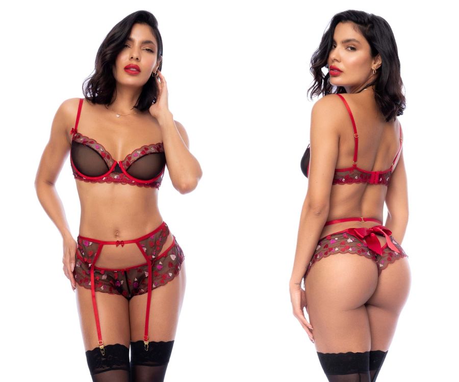 Mapale 8898 Three Piece Set Color Black-Red.