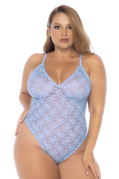 Mapale 8916X Curvy Size Bodysuit Color Light Blue.