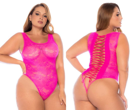 Mapale 8921X Curvy Size Bodysuit Color Pink.
