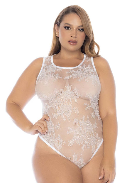 Mapale 8932X Curvy Size Teddy Color White.