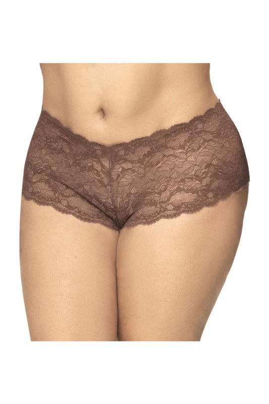 Mapale 90X Curvy Size Lace Boyshort Color Cocoa.