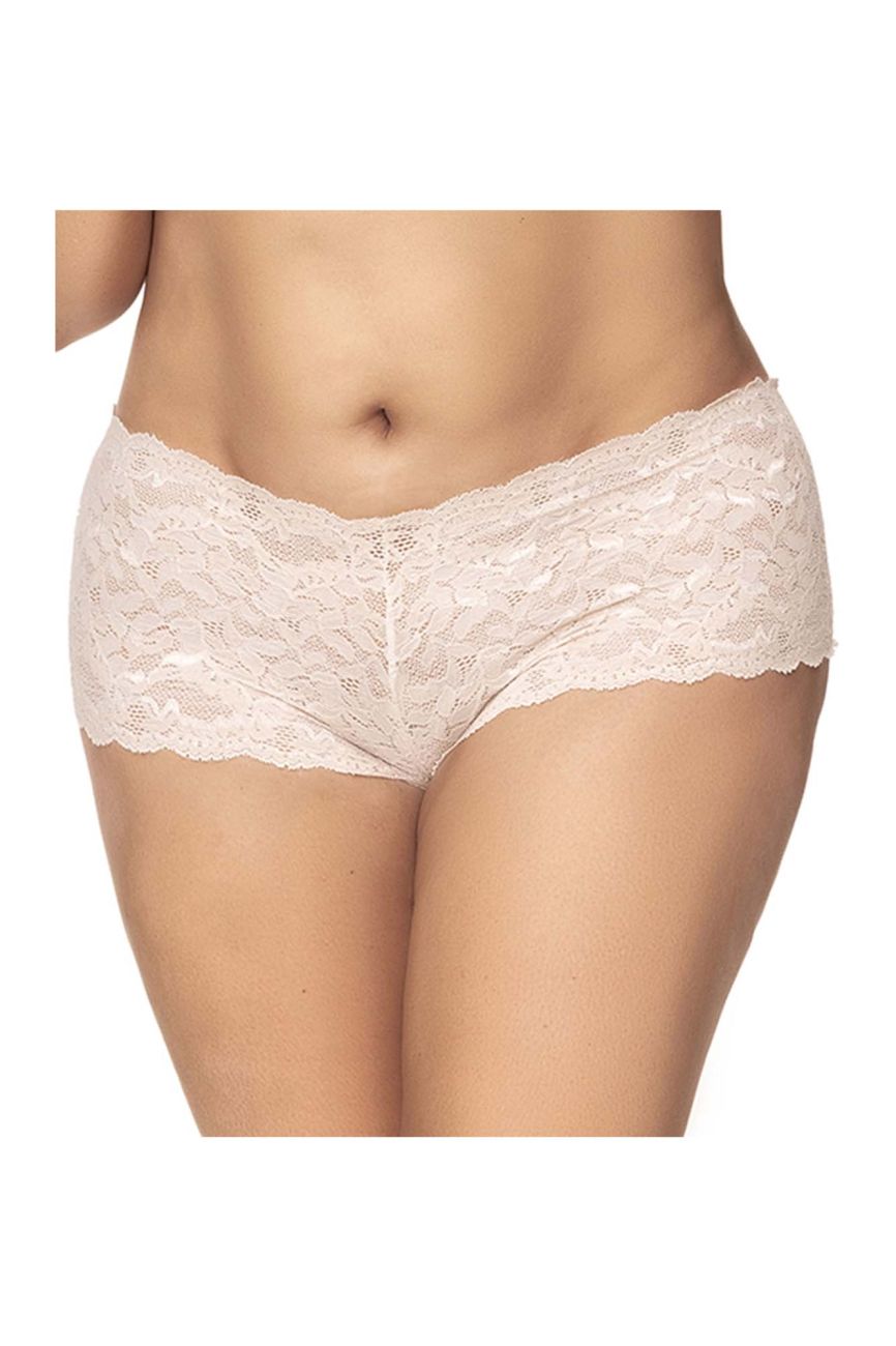 Mapale 90X Curvy Size Lace Boyshort Color Ivory.