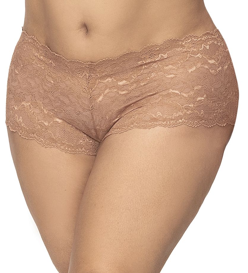 Mapale 90X Curvy Size Lace Boyshort Color Taupe.