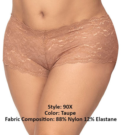Mapale 90X Curvy Size Lace Boyshort Color Taupe.