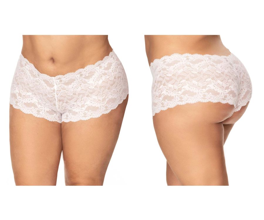 Mapale 90X Curvy Size Lace Boyshort Color White.