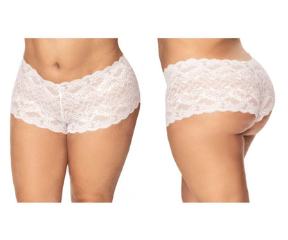 Mapale 90X Curvy Size Lace Boyshort Color White.