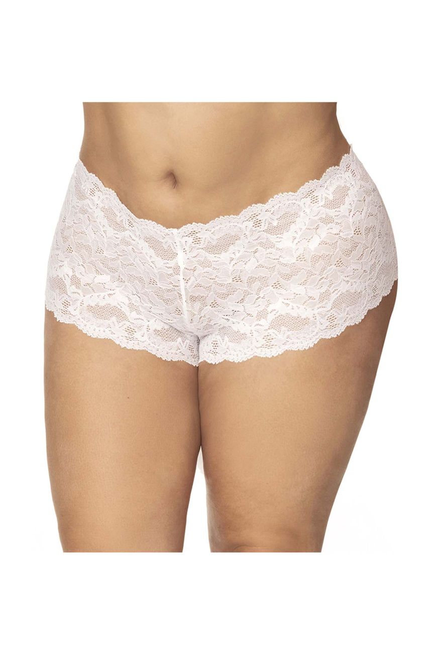 Mapale 90X Curvy Size Lace Boyshort Color White.