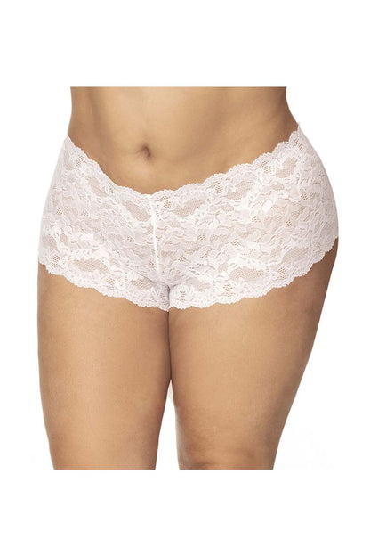 Mapale 90X Curvy Size Lace Boyshort Color White.