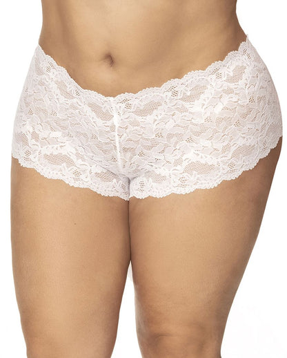 Mapale 90X Curvy Size Lace Boyshort Color White.