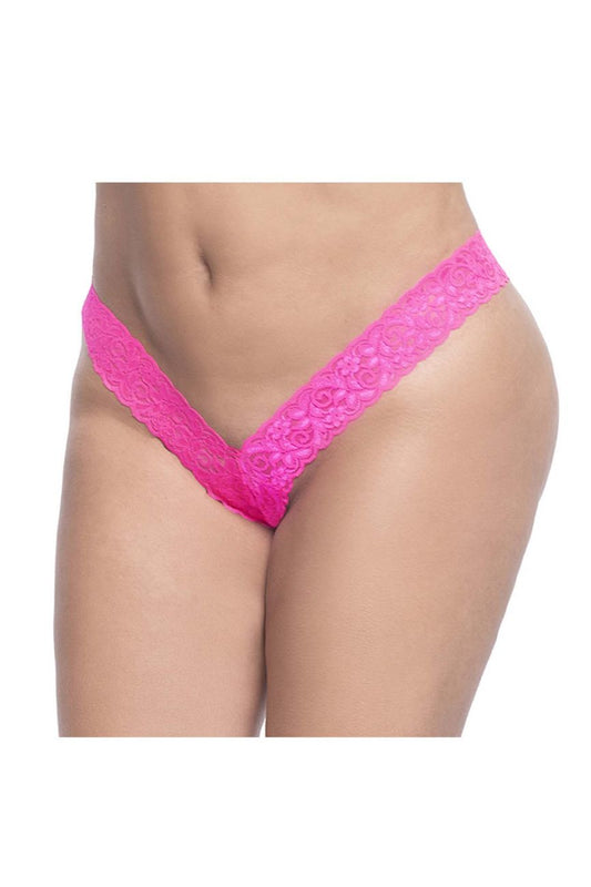 Mapale 93X Curvy Size Lace Boyshort Color Hot Pink.