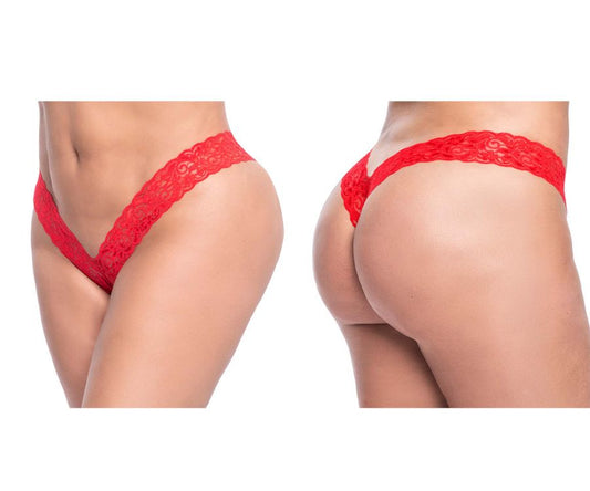 Mapale 93X Curvy Size Lace Boyshort Color Red.