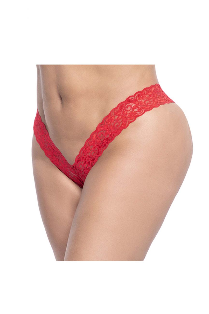 Mapale 93X Curvy Size Lace Boyshort Color Red.