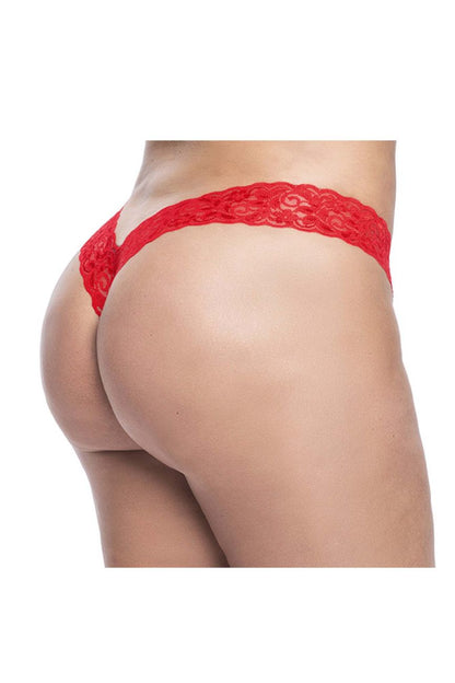 Mapale 93X Curvy Size Lace Boyshort Color Red.