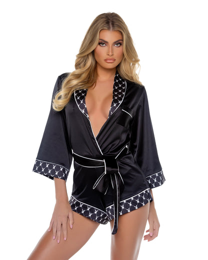 Playboy Bunny Smoke Lounge Romper Roma Confidential