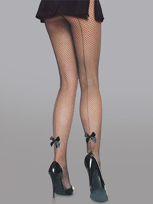 Bow Detail Sheer Mesh Tights.