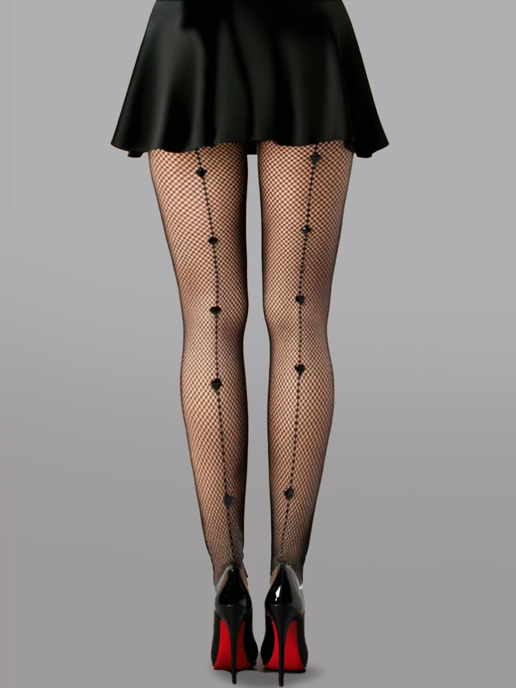 Heart Pattern Fishnet Tights.