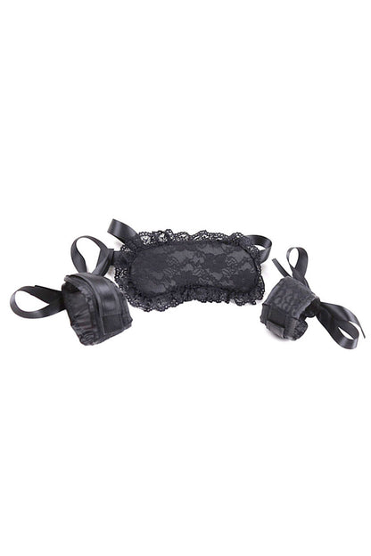 Plush Lace Eye Mask and Wrist Restraints.