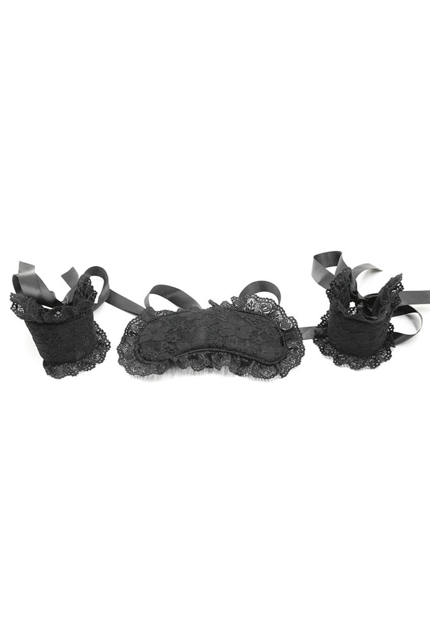 Plush Lace Eye Mask and Wrist Restraints.
