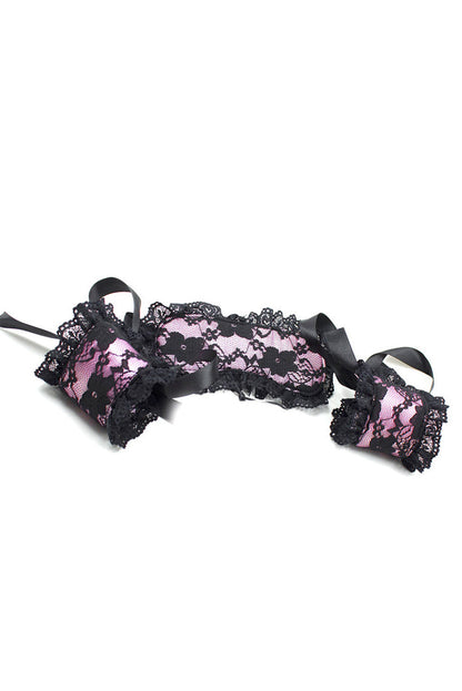 Plush Lace Eye Mask and Wrist Restraints.